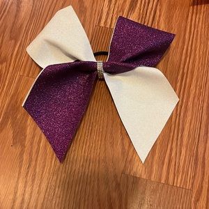Purple/White Glittery Cheer Bow